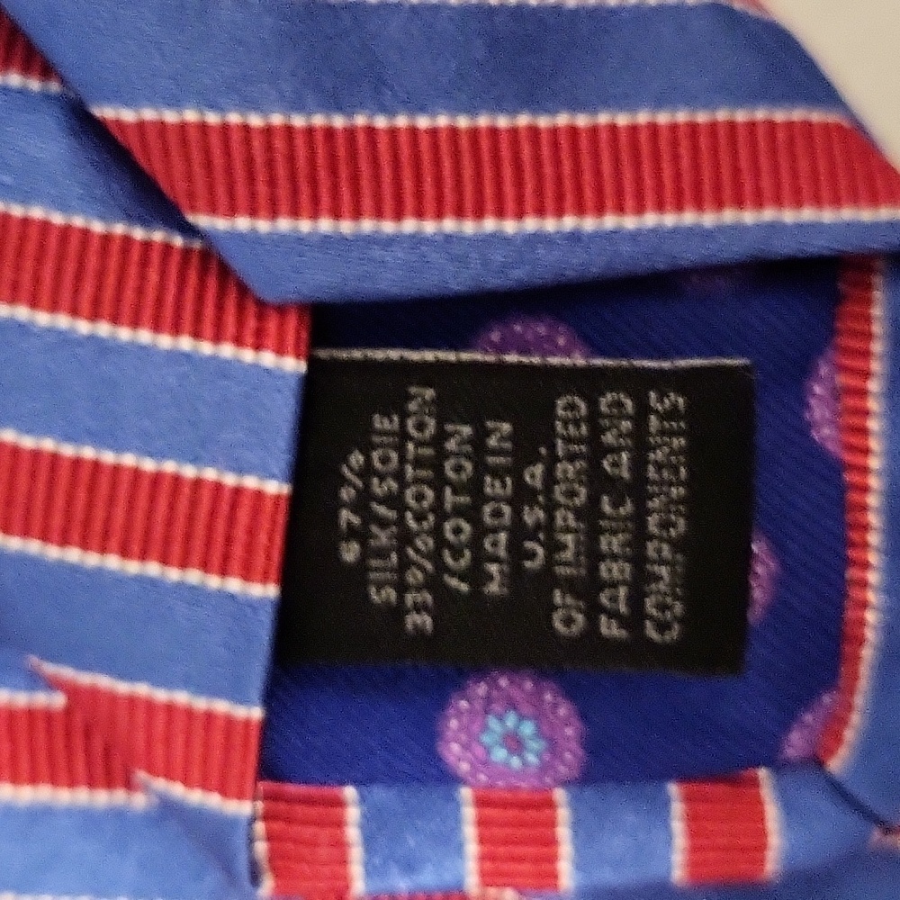 Men's Ted Baker Red/Blue Stripes Thin Tie š - Picture 8 of 12